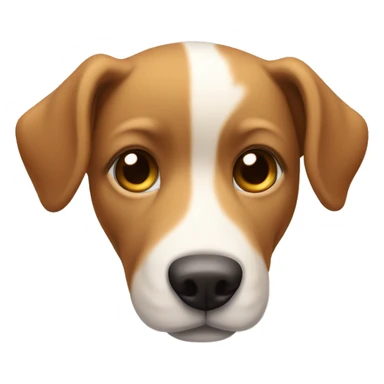 cute dog with white stripe down its nose and ears that flop in the middle, with tan fur. sticker
