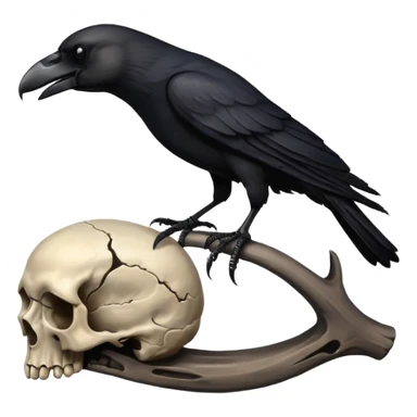 crow on a skull sticker
