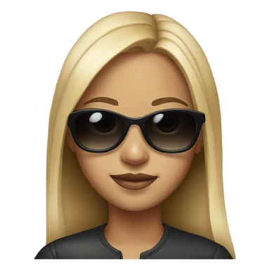 realistic portrait of girl with sunglasses sticker