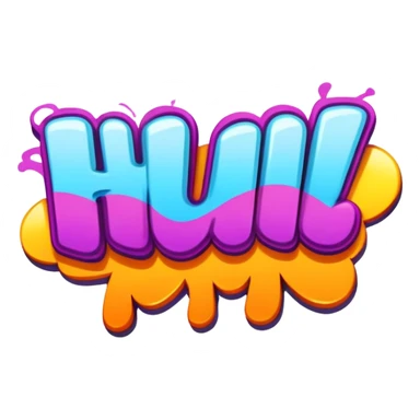 Graffiti the word huh sticker