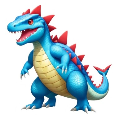 Shiny Exotic Colorful epic Gabite-Salamence-Koraidon-Feraligatr-Fakémon-hybrid-creature (full body)  sticker