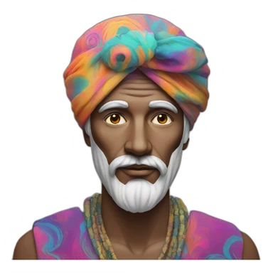 psychedelic dream man with turban sticker