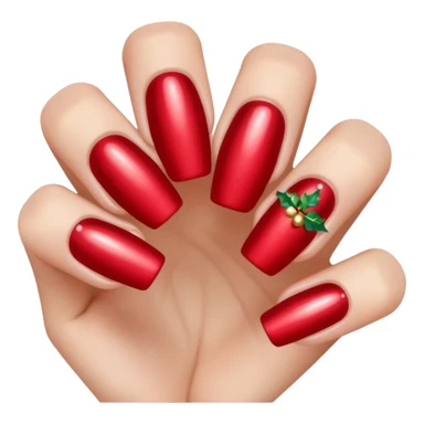 create a nail design that is red, aesthetic, christmas, and girly sticker