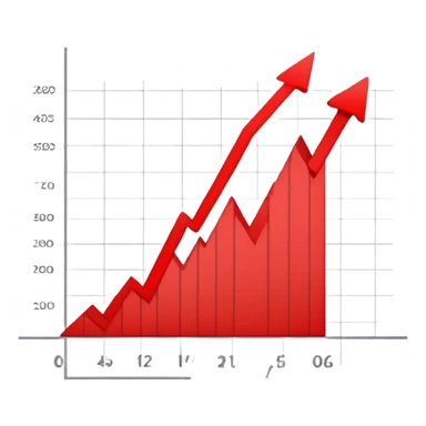 short red descending down graph sticker