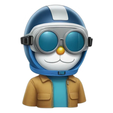 Doraemon with goggles sticker