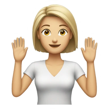 Caucasian Woman (full body) (hands raised) sticker