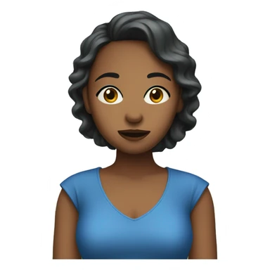 girl in blue dress outdoors mouth closed  sticker