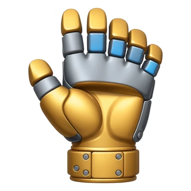 bulky mechanical fist, back view, emoji style sticker