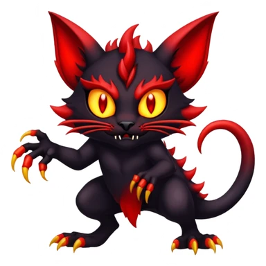 Meowster-Demon-Fakémon-Vernid-Fionbri-hybrid-creature sticker