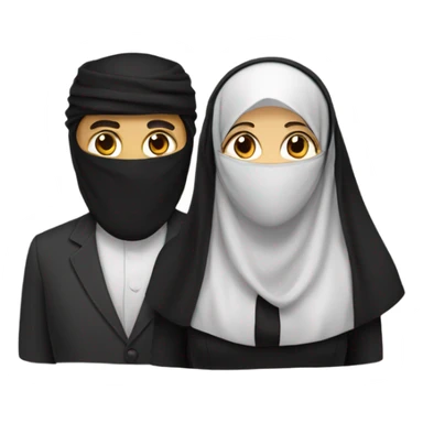 Niqabi women and husband  sticker