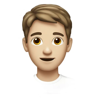 Small-eyed small-nosed young man with white skin and brown hair sticker