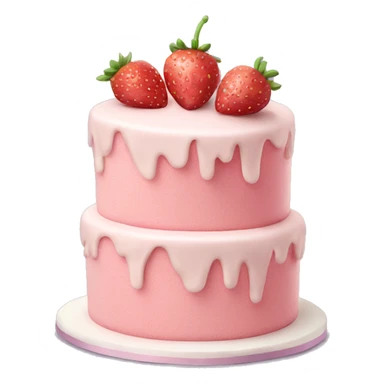 Light Pink strawberries and cream birthday cake  sticker
