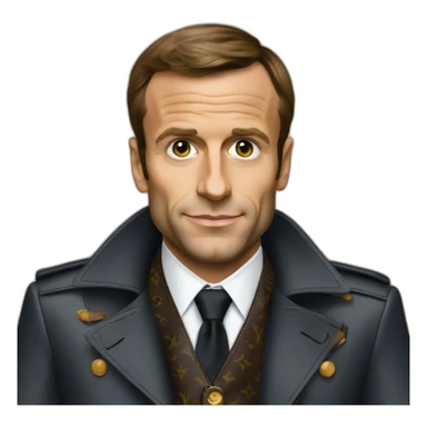Emanuel macron dressing a louis Vuitton sticker