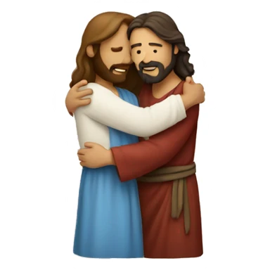 jesus hugging a person  sticker