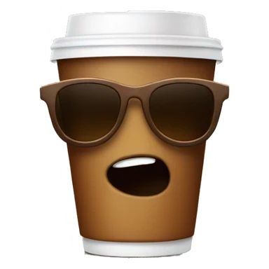 Poop sunglasses and coffee sticker