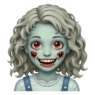 Zumbi garota cabelo ondulado sorrindo com brakets no dente  sticker