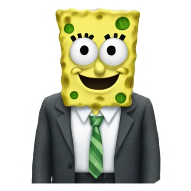 SpongeBob wearing suit made out of money  sticker