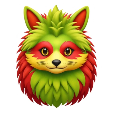 Cozy furry warm lush tropical colorful edgy exotic Fakémon-Pokémon-Vernid-creature sticker