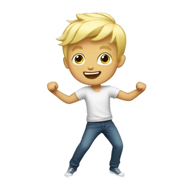 blond boy dacing sticker