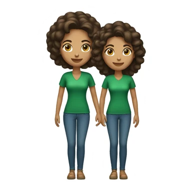 mujer morena, pelo marón ropa verde sticker