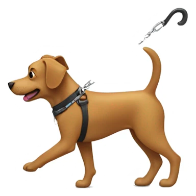 Dog walking a human on a leash sticker