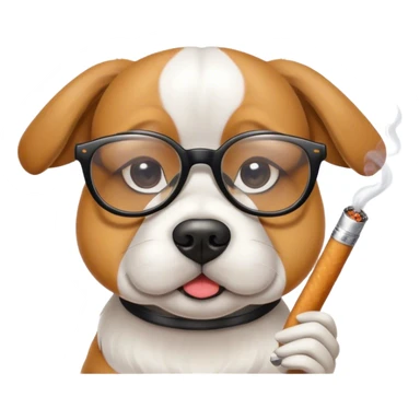 Dog with glasses smoking sticker