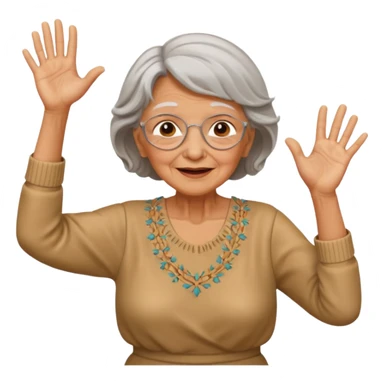 Old lady hands up raise the roof dancing  like she doesn’t care  sticker