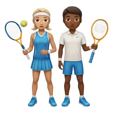 two tennis players sticker