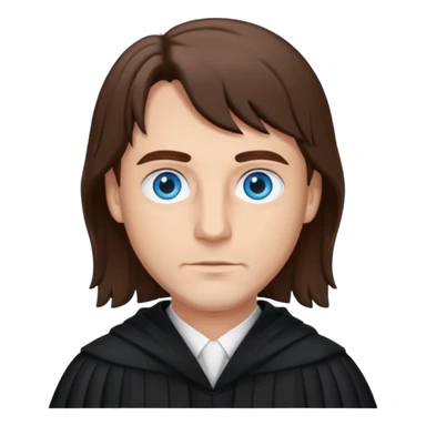 Man Judge with bluw eyes and brown hair  sticker
