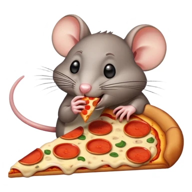 Rat eating pizza sticker