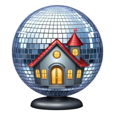 house with disco ball sticker