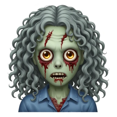 long curly haired zombie sticker