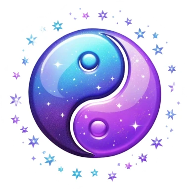 Purple yin and yang with sparkles sticker