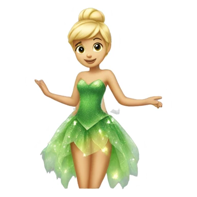 tinkerbell fairy sparkly dress sticker