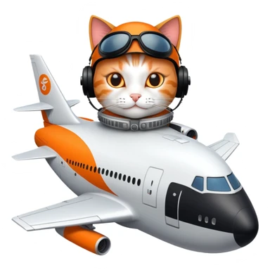 Cat flying boeing 747 sticker