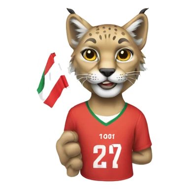 Lynx with t-shirt and flag sticker