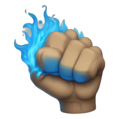Fist covered in blue fire sticker