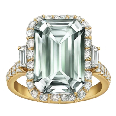Emerald cut diamond ring  sticker