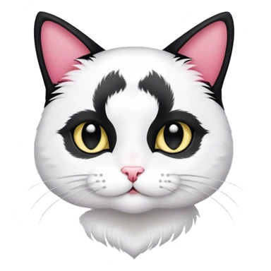 Tuxedo cat with hearts for eyes sticker