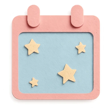 soft pastel cute appointment box with tiny star details with a pink border sticker