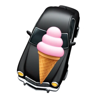 Black car with an ice cream on the hood  sticker