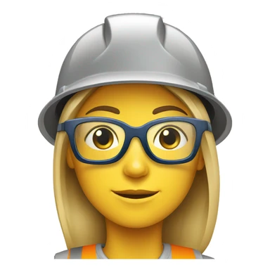 Serious Safety girl construction with glasses sticker