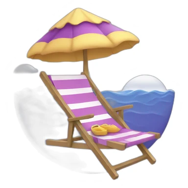 Sea vacation purple icon sticker