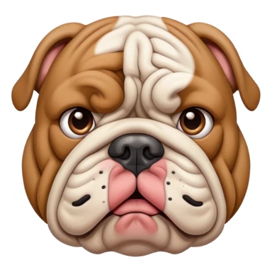 Bulldog confused face sticker