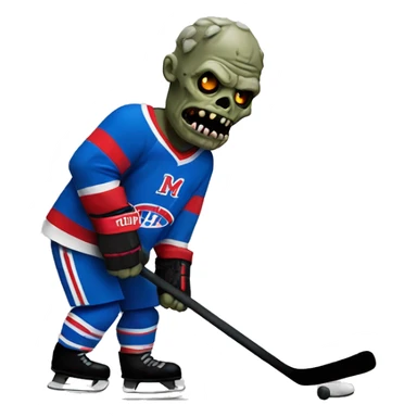 Walking Zombie wearing Montreal hockey shirt sticker