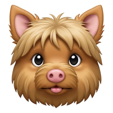 Yorkie with pig nose sticker