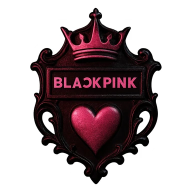 a gothic object inspired by BLACKPINK, black and pink color scheme, bold and stylish, dramatic lighting, high contrast sticker