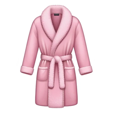 pink fluffy dressing gown with belt sticker