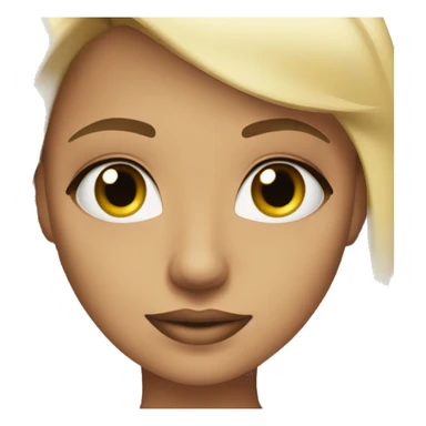 A blonde girl with brown eyes, dressed luxuries, straight hair and make it like Bad gyal sticker