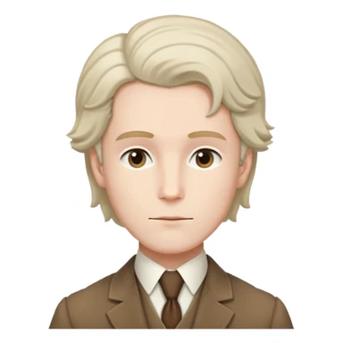 Rousseau, faithful to historical portraits, gentle face, powdered wig, brown period jacket, white necktie, calm demeanor sticker